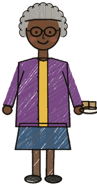 A child’s drawing of Elaine