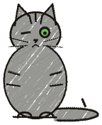 A child’s drawing of Mr Whiskers
